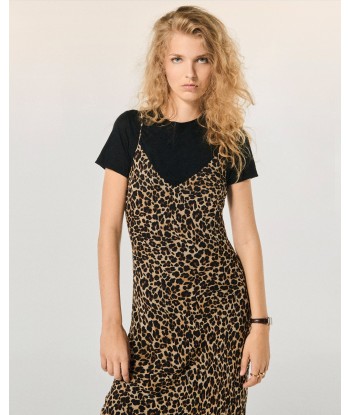 Robe Longue Bretelle Mousseline (S24 / FEMME / Winter Leopard) rembourrage situé sous