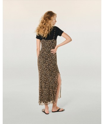 Robe Longue Bretelle Mousseline (S24 / FEMME / Winter Leopard) rembourrage situé sous