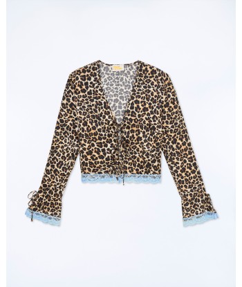 Top Manches Longues Bords Dentelle  (S24 / FEMME / Winter Leopard) JUSQU'A -70%! 