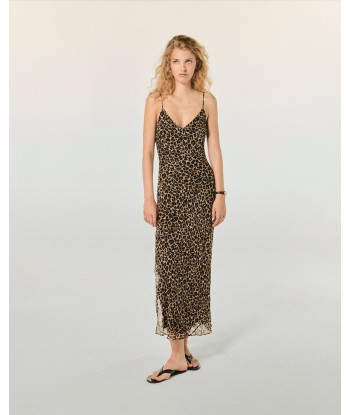 Robe Longue Bretelle Mousseline (S24 / FEMME / Winter Leopard) rembourrage situé sous