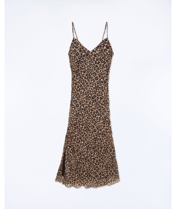 Robe Longue Bretelle Mousseline (S24 / FEMME / Winter Leopard) rembourrage situé sous