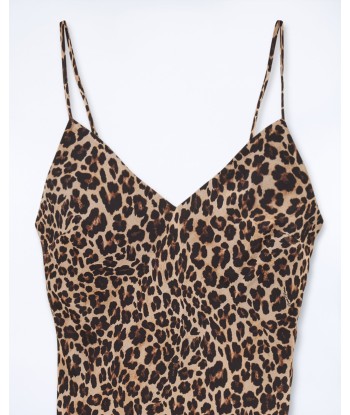 Robe Longue Bretelle Mousseline (S24 / FEMME / Winter Leopard) rembourrage situé sous