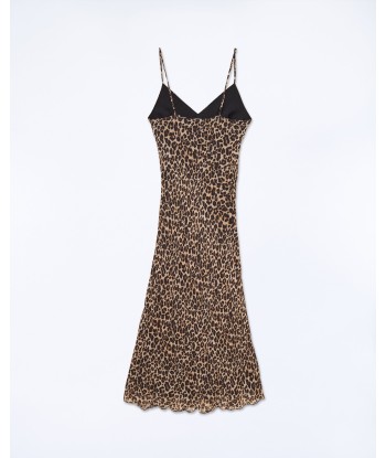 Robe Longue Bretelle Mousseline (S24 / FEMME / Winter Leopard) rembourrage situé sous