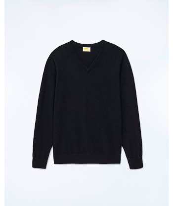 Pull Col V  (S24 / HOMME / Noir) destockage