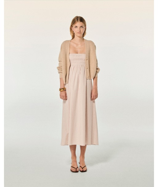 Robe Longue Bretelle Mara (S24 / FEMME / Beige Raye) de la marque