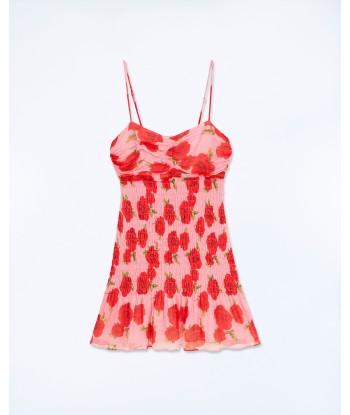 Robe Courte Bretelle Ellie (S24 / FEMME / Hot Roses) français