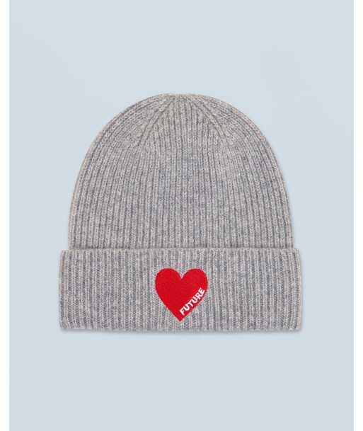 Bonnet à Revers Coeur (H24 / ACCESSOIRES / Gris Chiné Foncé) l'achat 