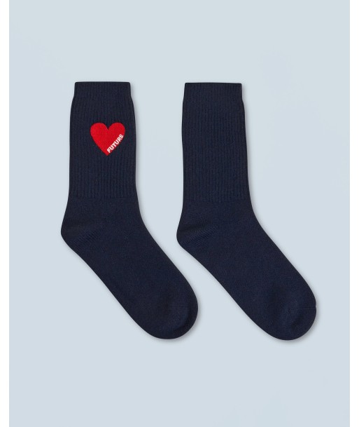 Chaussettes Mi-hautes Coeur (H24 / ACCESSOIRES / Navy) Par le système avancé 