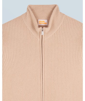 Pull Gilet à Cotes Zippé (H24 / HOMME / Beige) le des métaux précieux