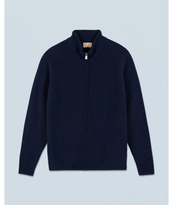 Pull Gilet à Cotes Zippé (H24 / HOMME / Navy) de la marque