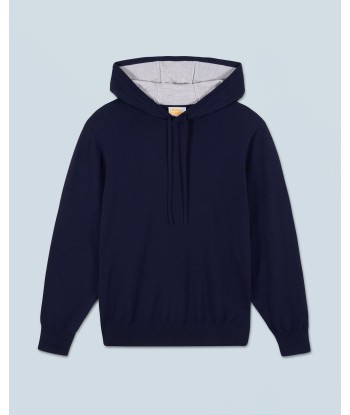 Pull Hoodie  (H24 / HOMME / Navy / 100% Laine Mérinos RWS) les ctes