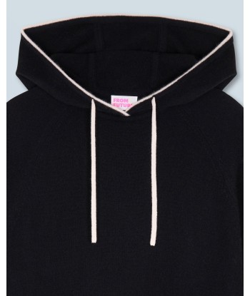 Pull Hoodie Liserets Contrastes Léger (H24 / HOMME / Noir) Les magasins à Paris et en Île-de-France