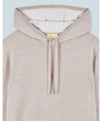 Pull Hoodie  (H24 / HOMME / Beige Chiné / 100% Laine Mérinos RWS) Les magasins à Paris et en Île-de-France