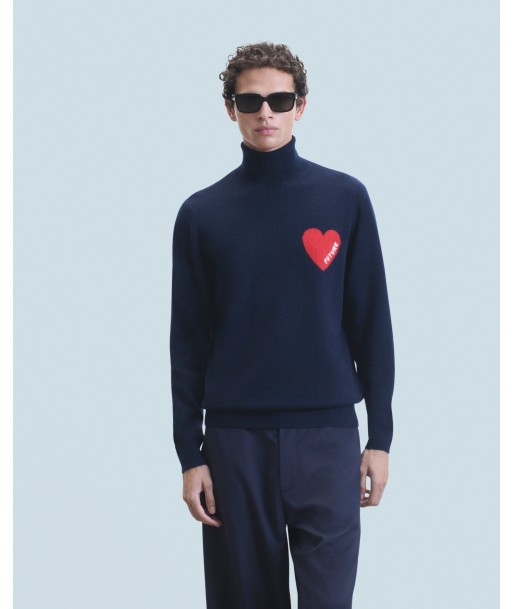 Pull Col Roulé Coeur (H24 / HOMME / Navy) en ligne des produits 