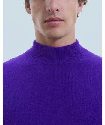 Pull Col Montant Basique Léger (H24 / HOMME / Intense Purple) brillant des détails fins