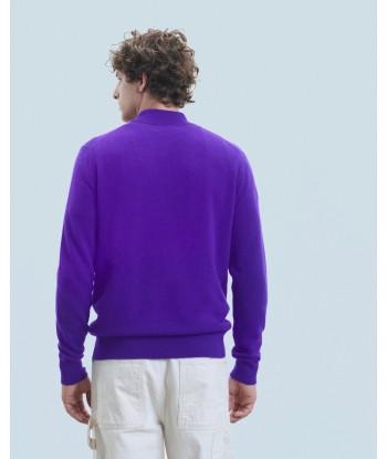 Pull Col Montant Basique Léger (H24 / HOMME / Intense Purple) brillant des détails fins