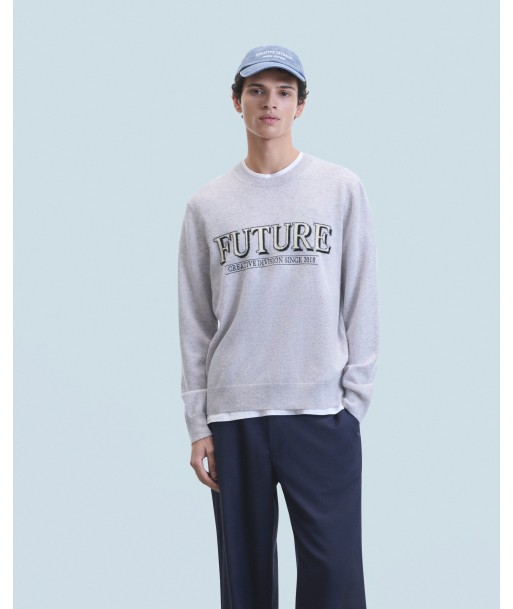 Pull Col Rond Future (H24 / HOMME / Gris Chiné Clair / 100% Cachemire) le des métaux précieux