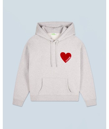 Sweatshirt Hoodie Coeur (H24 / HOMME / Gris Chiné Clair / 100% Laine Mérinos RWS) pas chere