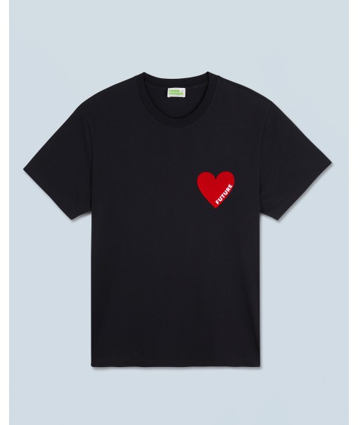 T-shirt Col Rond Coeur (H24 / HOMME / Noir / 100% Laine Mérinos RWS) pas cher