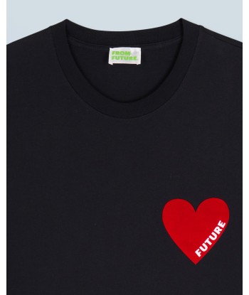 T-shirt Col Rond Coeur (H24 / HOMME / Noir / 100% Laine Mérinos RWS) pas cher