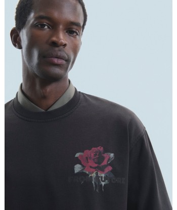 T-shirt Col Rond Manches Courtes Roses (H24 / HOMME / Washed Black) Par le système avancé 