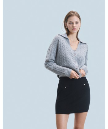 Pull Cardigan à Cotes (H24 / FEMME / Gris Chiné Foncé) de technologie