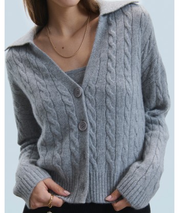 Pull Cardigan à Cotes (H24 / FEMME / Gris Chiné Foncé) de technologie