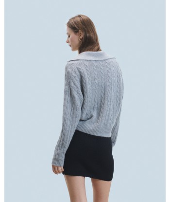 Pull Cardigan à Cotes (H24 / FEMME / Gris Chiné Foncé) de technologie