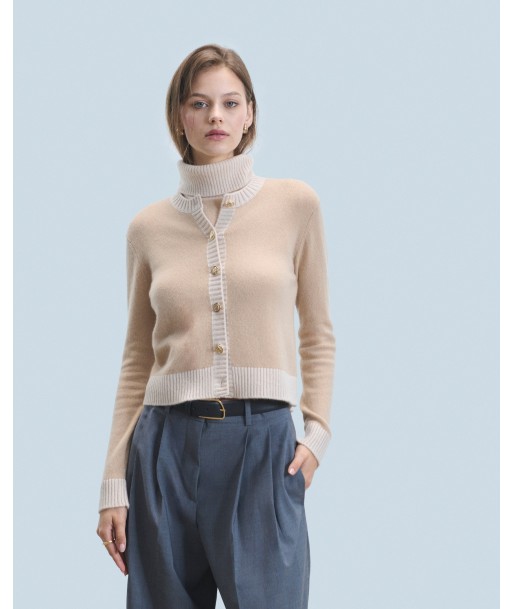 Pull Cardigan  (H24 / FEMME / Beige / 100% Cachemire) la livraison gratuite