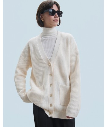 Pull Cardigan  (H24 / FEMME / Ecru / 100% Cachemire) vous aussi creer 