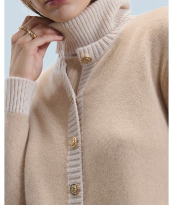 Pull Cardigan  (H24 / FEMME / Beige / 100% Cachemire) la livraison gratuite