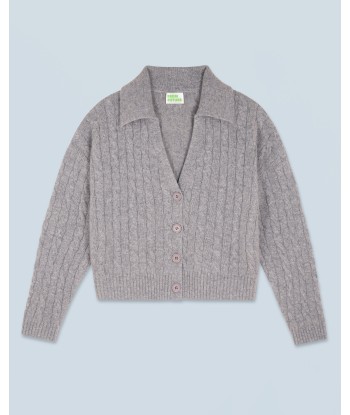 Pull Cardigan à Cotes (H24 / FEMME / Gris Chiné Foncé) de technologie