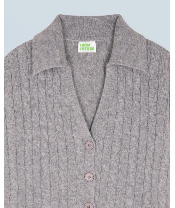 Pull Cardigan à Cotes (H24 / FEMME / Gris Chiné Foncé) de technologie