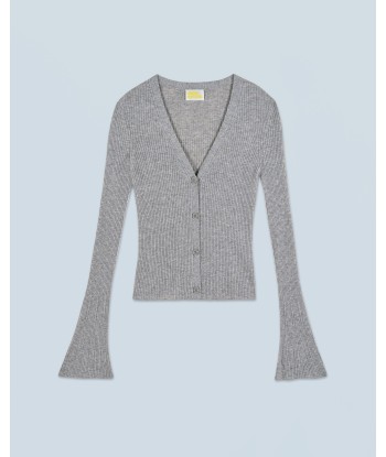 Pull Cardigan Seconde Peau (H24 / FEMME / Gris Chiné Foncé) en ligne des produits 