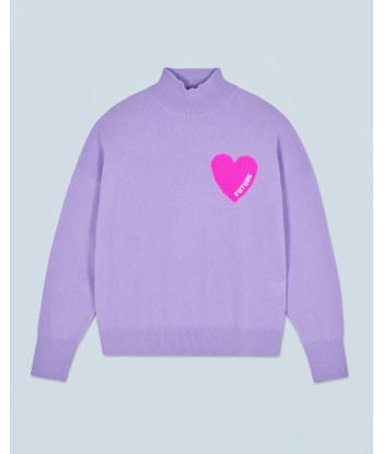 Pull Col Montant Coeur Léger (H24 / FEMME / Magic Lilac) basket pas cher