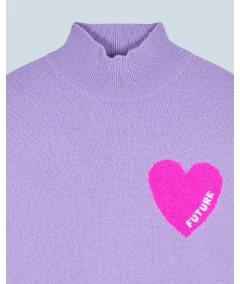 Pull Col Montant Coeur Léger (H24 / FEMME / Magic Lilac) basket pas cher