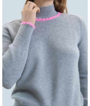 Pull Col Montant  (H24 / FEMME / Gris Chiné Foncé) de pas cher