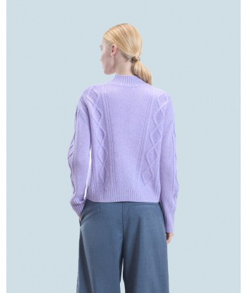 Pull Col Montant Torsades (H24 / FEMME / Lilac Mouline) Economisez 