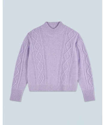 Pull Col Montant Torsades (H24 / FEMME / Lilac Mouline) Economisez 