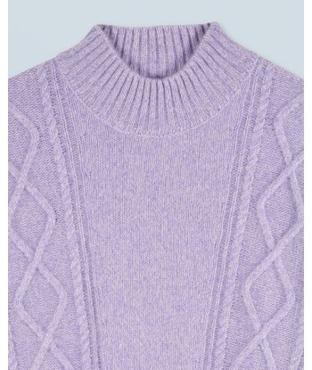 Pull Col Montant Torsades (H24 / FEMME / Lilac Mouline) Economisez 