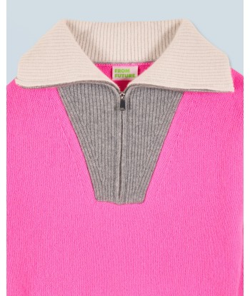 Pull Col Camionneur Tricolore (H24 / FEMME / Dreamy Pink) offre 