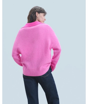 Pull Col Polo  (H24 / FEMME / Pink Mouliné / 100% Cachemire) en ligne