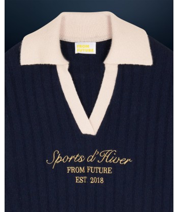 Pull Col Polo  (H24 / FEMME / Navy) Economisez 