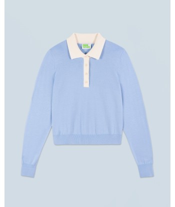 Pull Col Polo  (H24 / FEMME / Baby Blue) en linge