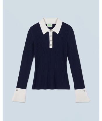 Pull Col Polo  (H24 / FEMME / Navy) le concept de la Pate a emporter 