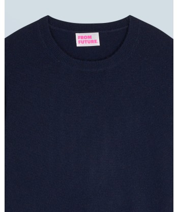 Pull Col Rond Basique (H24 / FEMME / Navy) Amélioration de cerveau avec