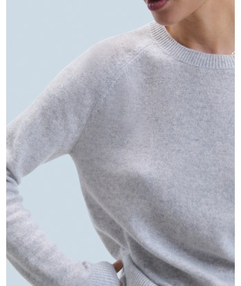 Pull Col Rond Léger (H24 / FEMME / Gris Chiné Clair) Pour