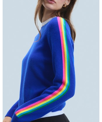 Pull Col Rond Bandes Manches Multicolore (H24 / FEMME / Pop Blue) pour bénéficier 