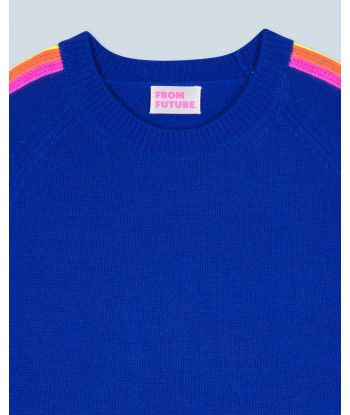 Pull Col Rond Bandes Manches Multicolore (H24 / FEMME / Pop Blue) pour bénéficier 