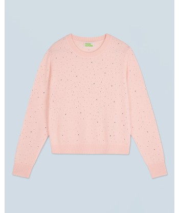 Pull Col Rond Strass Allover Léger (H24 / FEMME / Baby Pink) Vous souhaitez 